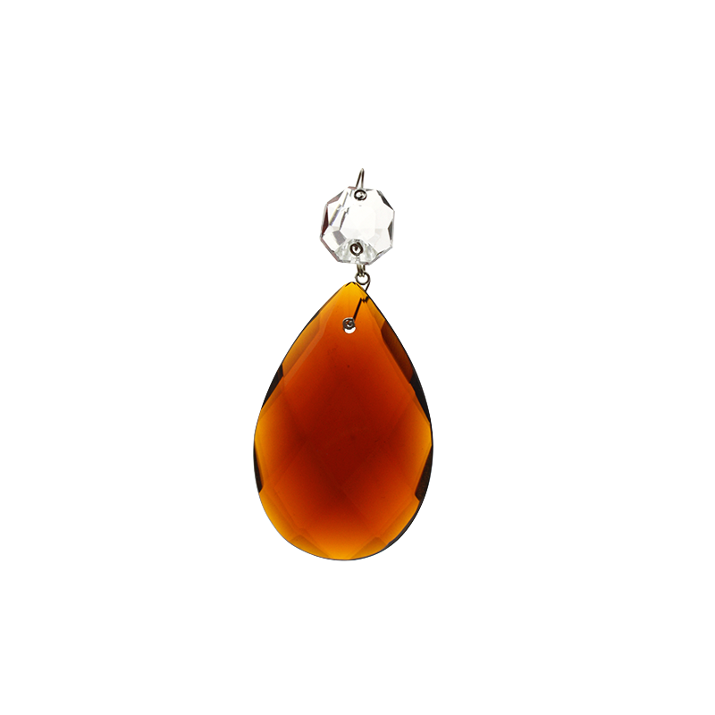 Swedish Almond with Top Bead, Amber