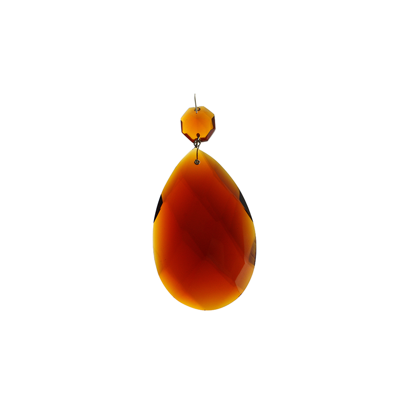 Swedish Almond with Top Bead, Amber