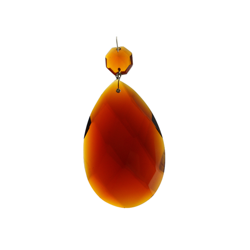 Czech Swedish Almond with Top Bead, Dark Topaz