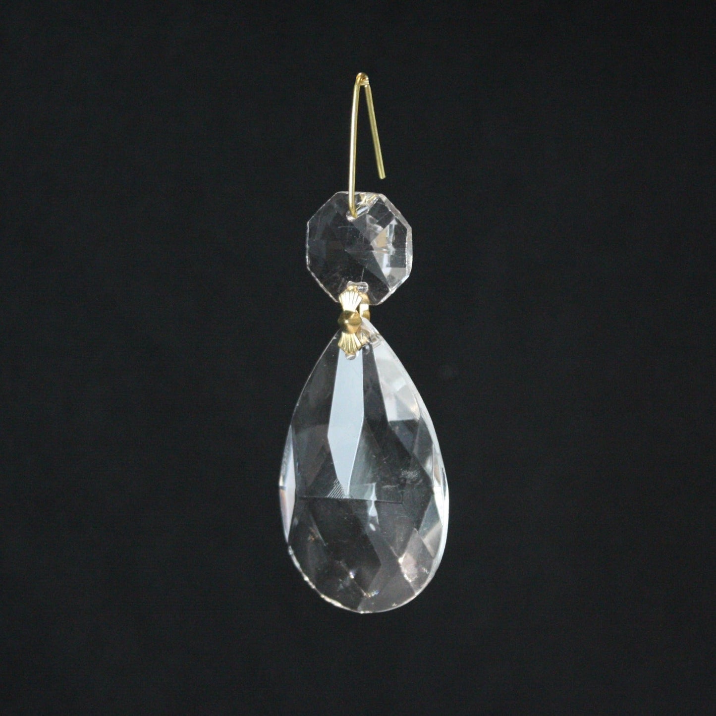 1-1/2" Clear Teardrop w/ Top Bead, Various Styles