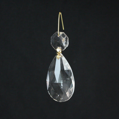 1-1/2" Clear Teardrop w/ Top Bead, Various Styles