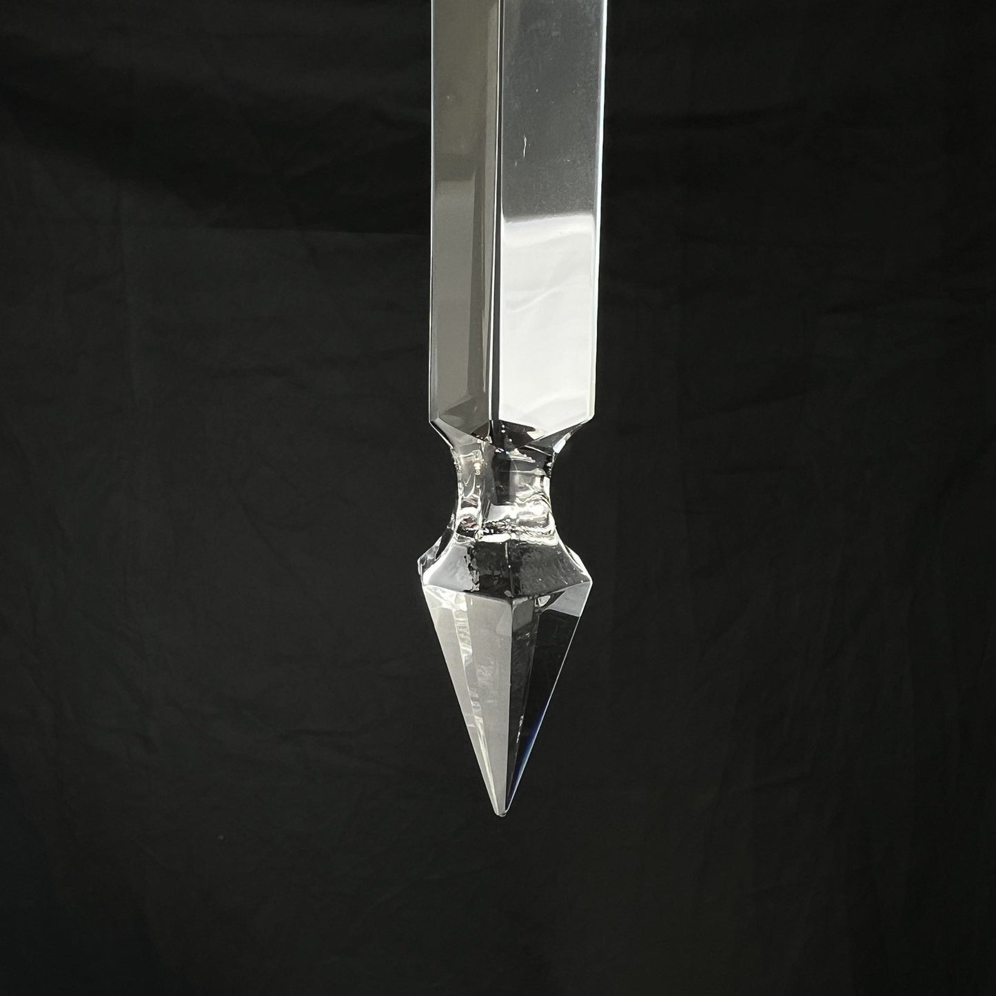Plain Full Cut Glass Spear w/ Top Bead
