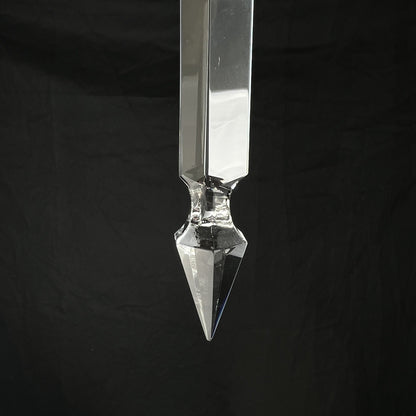 Plain Full Cut Glass Spear w/ Top Bead