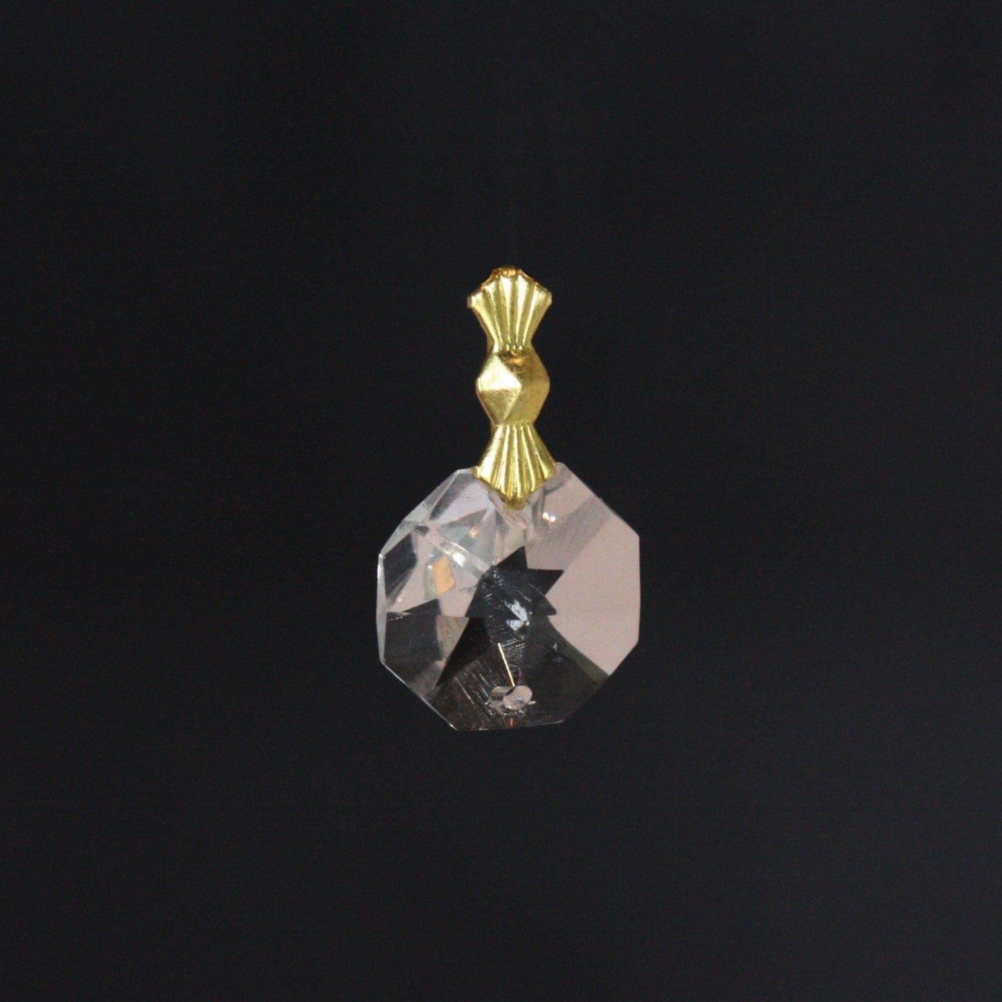 14mm 2-Hole Leaded Crystal Octagon w/ Hanger