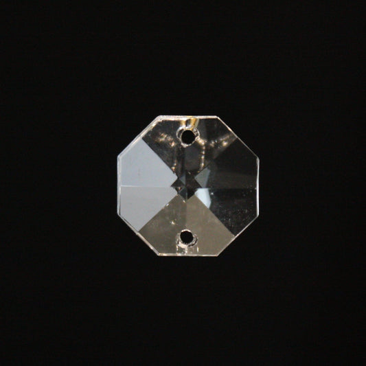 14mm Clear 2-Hole Octagon