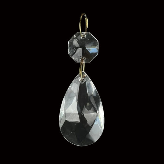 1-1/2" Clear Teardrop w/ Top Bead (Blemished)