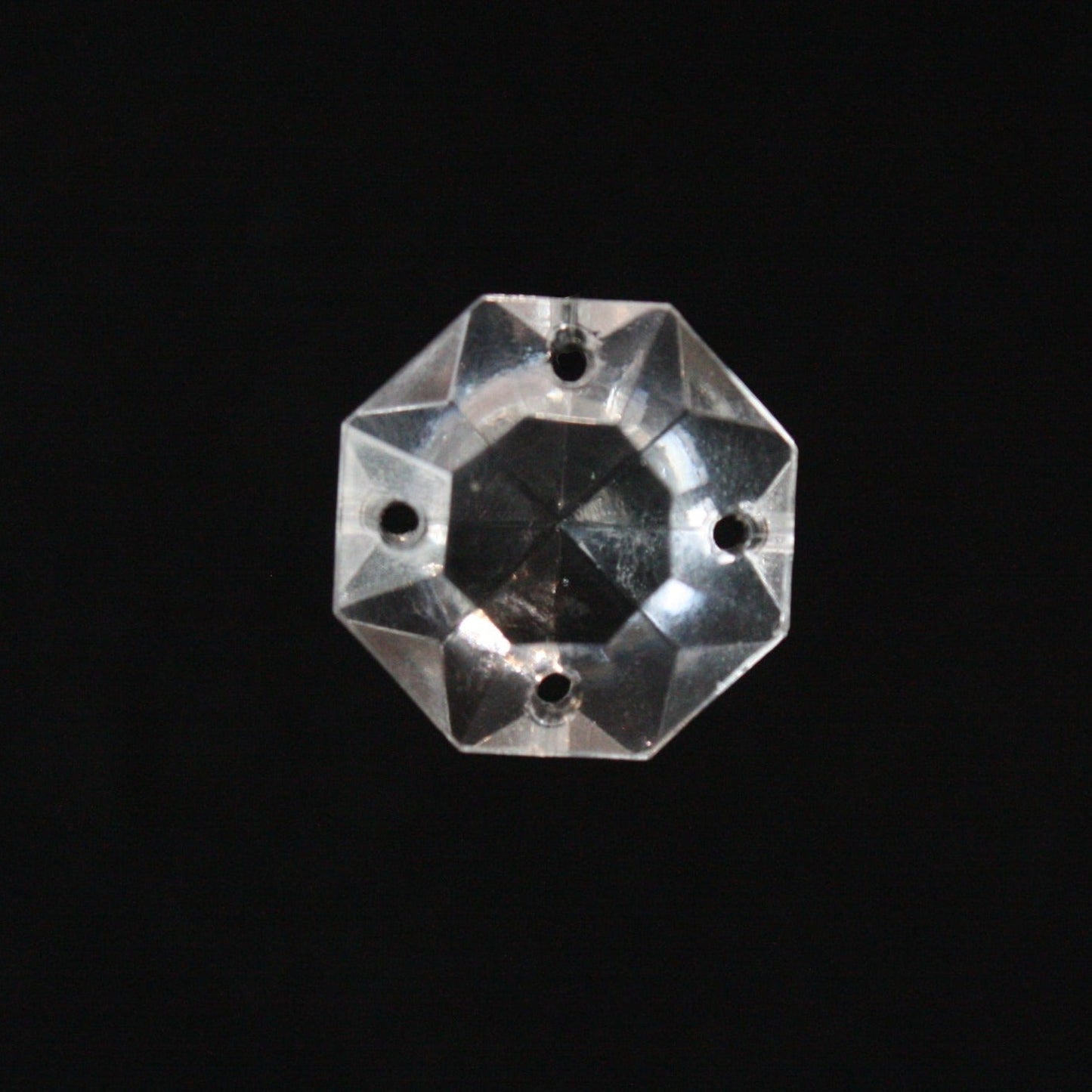 18mm Clear 4 Hole Italian Octagon Bead