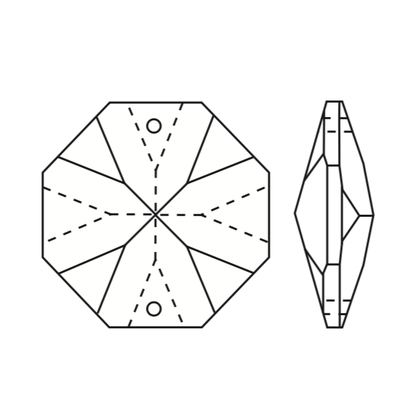 2-Hole Clear Octagon