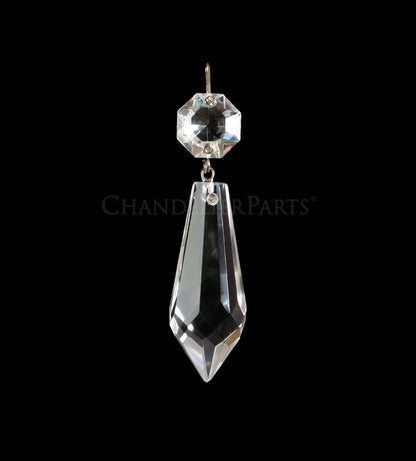 Czech Crystal Plug Drop w/ Top Bead
