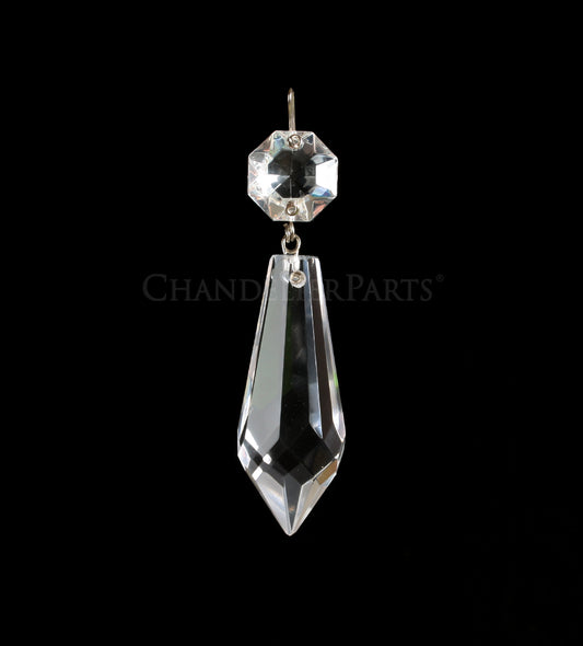 Czech Crystal Plug Drop w/ Top Bead