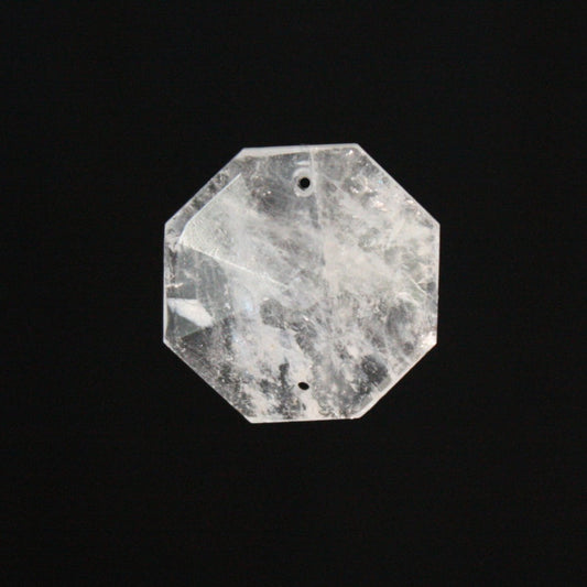 22mm Rock Crystal 2-Hole Octagon