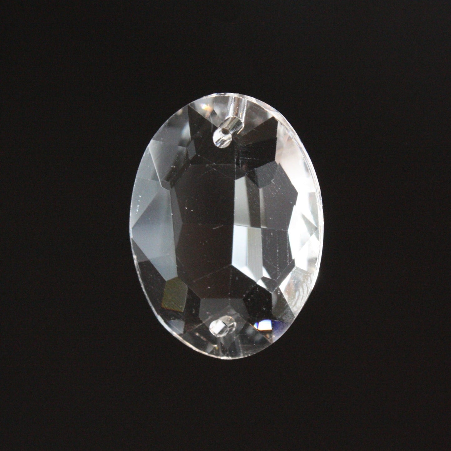 2-Hole Clear Oval Bead