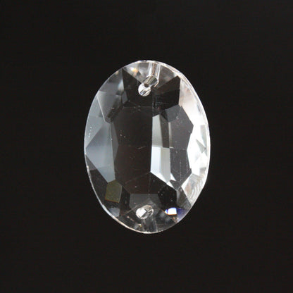2-Hole Clear Oval Bead