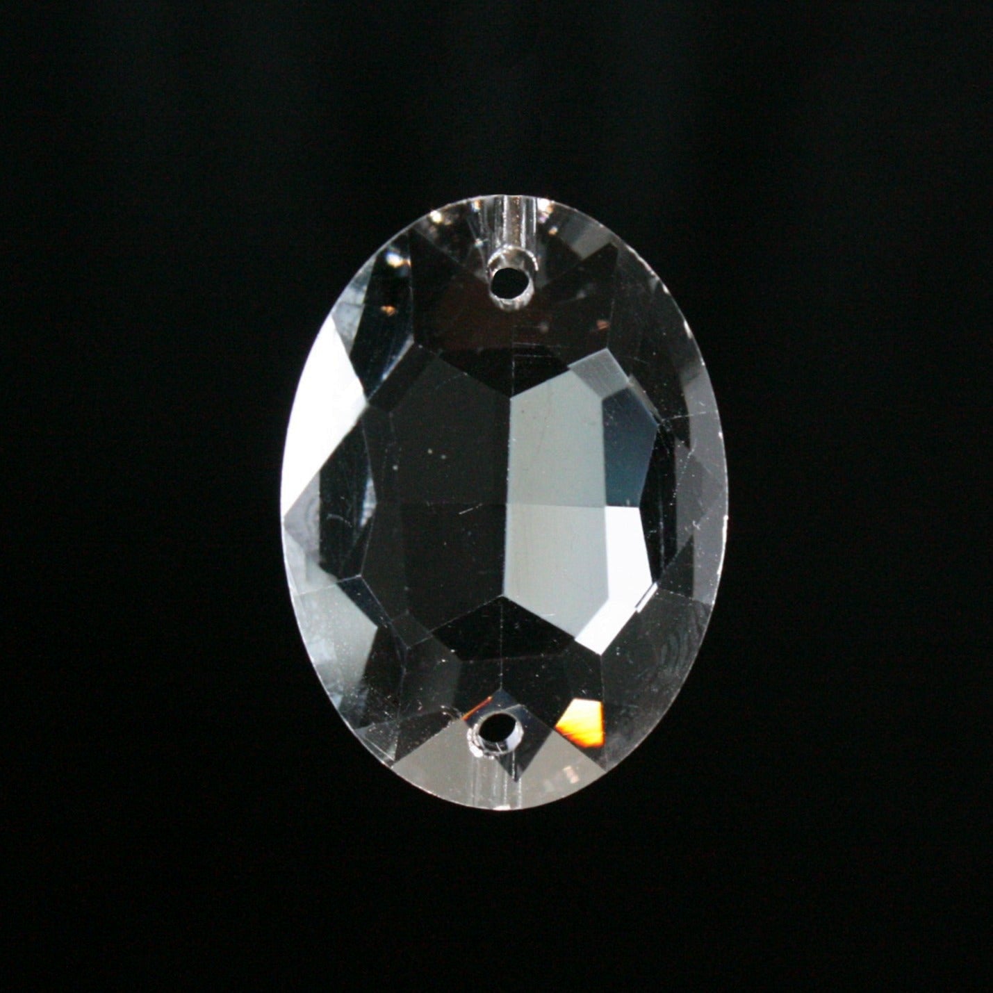 2-Hole Clear Oval Bead