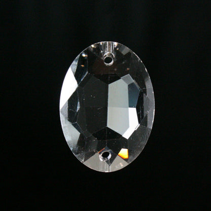 2-Hole Clear Oval Bead