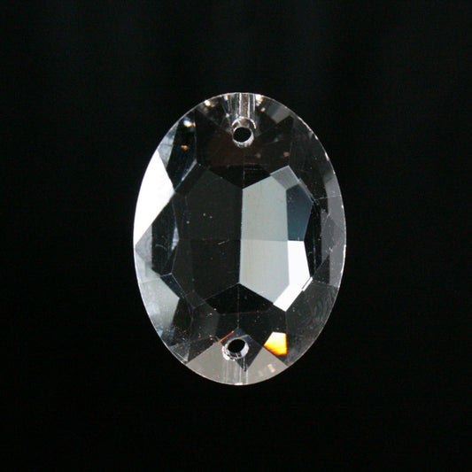 2-Hole Clear Oval Bead