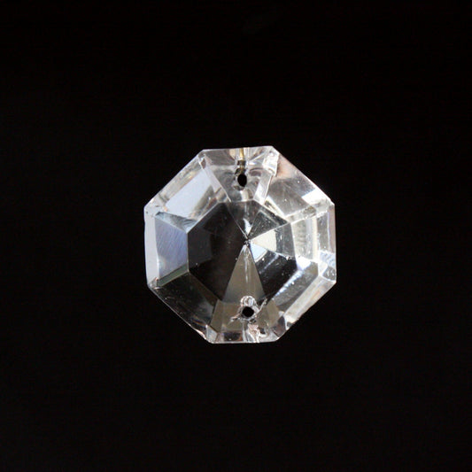2-Hole Clear Czech Octagon