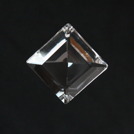 26mm Clear Half Cut 2-Hole Square