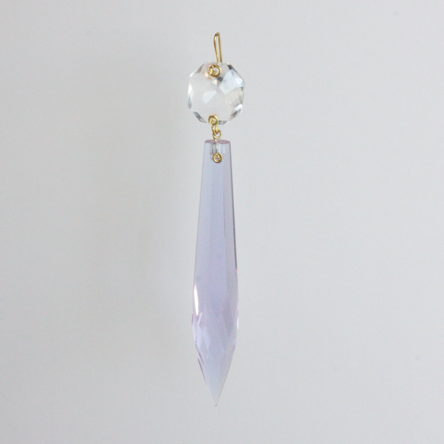 Czech 3" Colored U-Drop Prism w/ Clear Top Bead