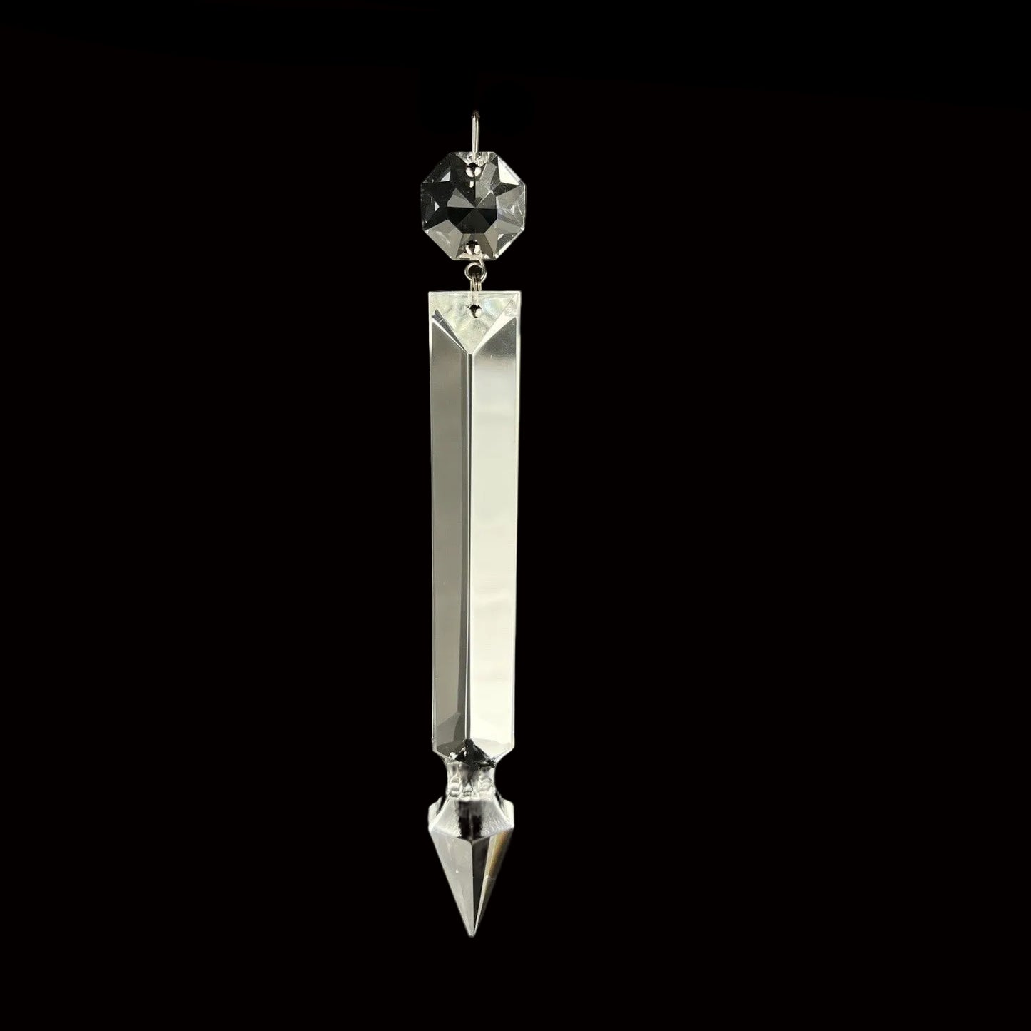 Plain Full Cut Glass Spear w/ Top Bead