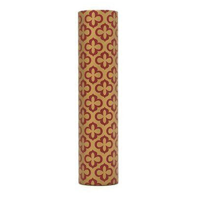 kaarskoker Designer Candle Cover (cb), Red Gold Clover (4 inch)