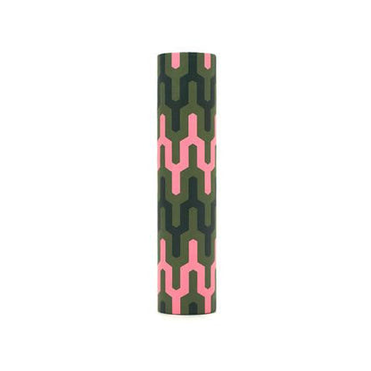 kaarskoker Designer Candle Cover (cb), Pink Green Ziggurat (4 inch)
