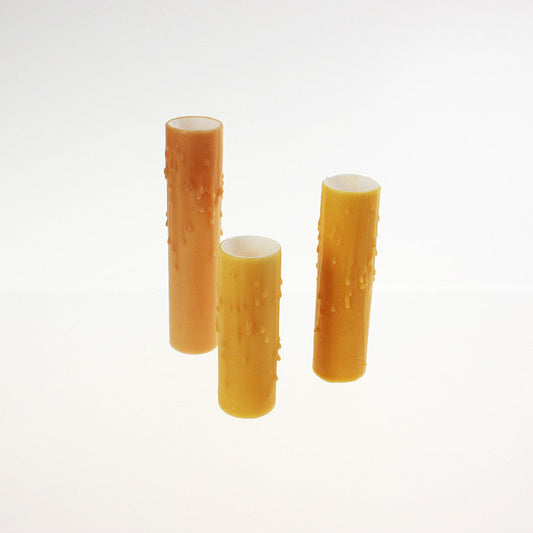 Honey Beeswax Candle Cover w/ Drip, European Base