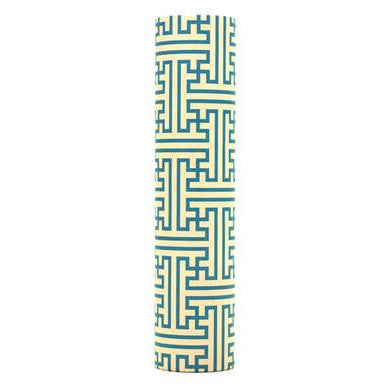 kaarskoker Designer Candle Cover (cb), Blue Fretwork (4 inch)