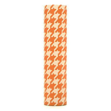 kaarskoker Designer Candle Cover (cb), Orange Houndstooth (6 inch)