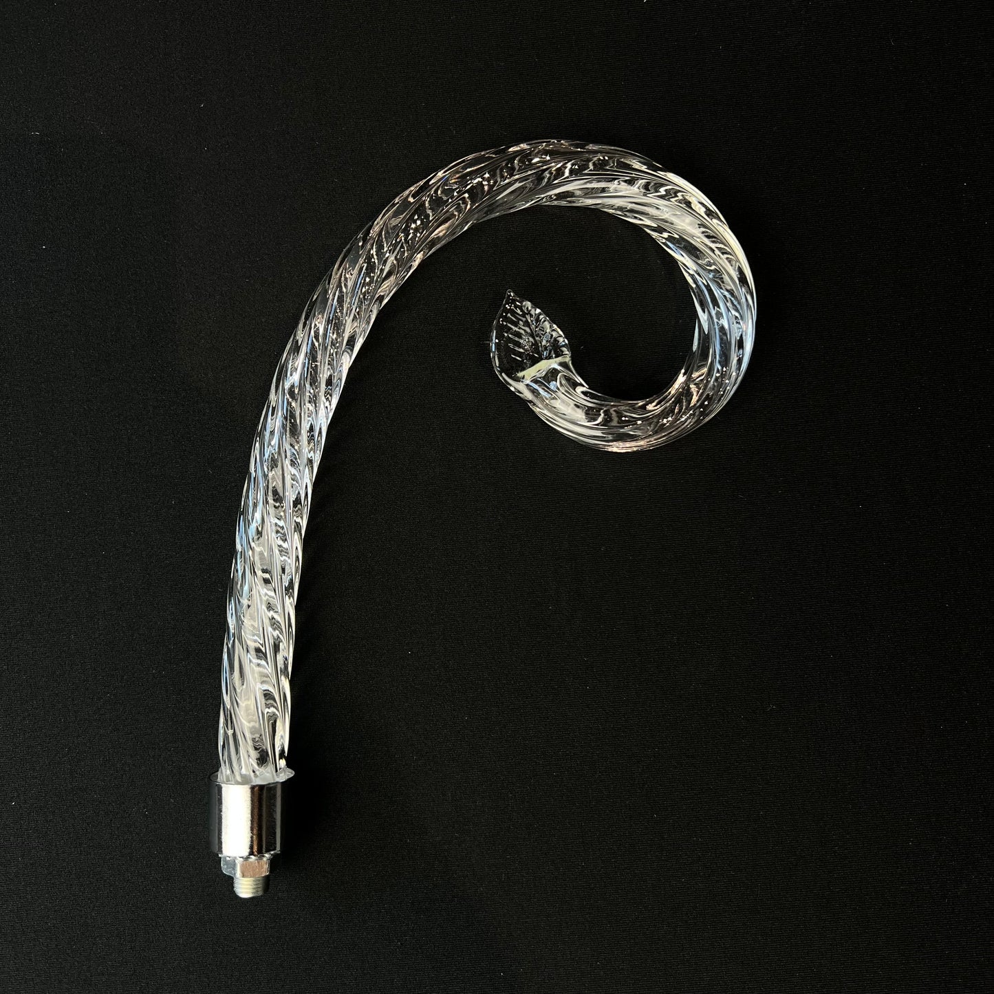 Rope Scroll with Leaf, Chrome Ferrule