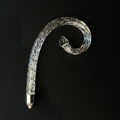 Rope Scroll with Leaf, Chrome Ferrule