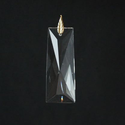 62mm Clear 1-Hole Coffin Stone w/ Leaf Hanger