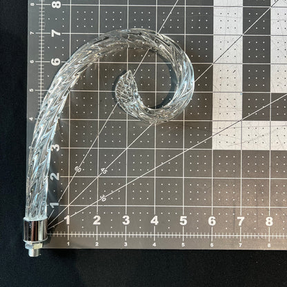 Rope Scroll with Leaf, Chrome Ferrule