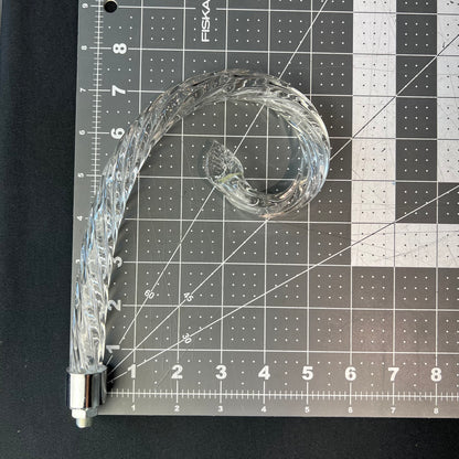 Rope Scroll with Leaf, Chrome Ferrule