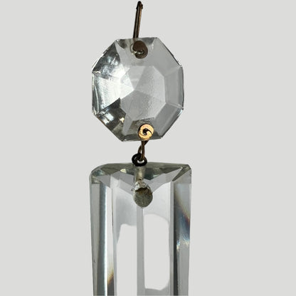 4-1/2" Czech Crystal Rounded Colonial w/ Top Bead, Antique Pinning