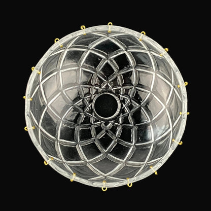 6" 16 Pin Highly Criss Cross Pressed Bobeche, 16 pin