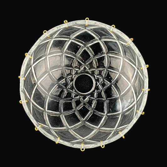 6" 16 Pin Highly Criss Cross Pressed Bobeche, 16 pin