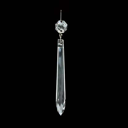 4" Clear Glass U-Drop w/ Top Bead