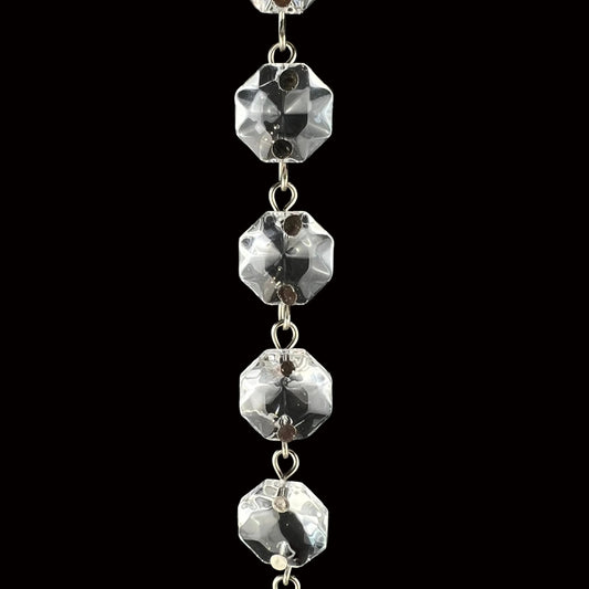 39" Clear Pressed Glass Uniform Octagon Chain