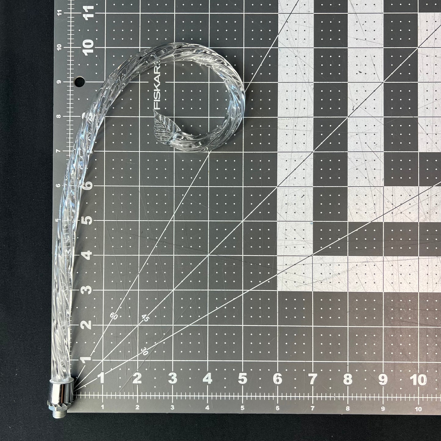 Rope Scroll with Leaf, Chrome Ferrule
