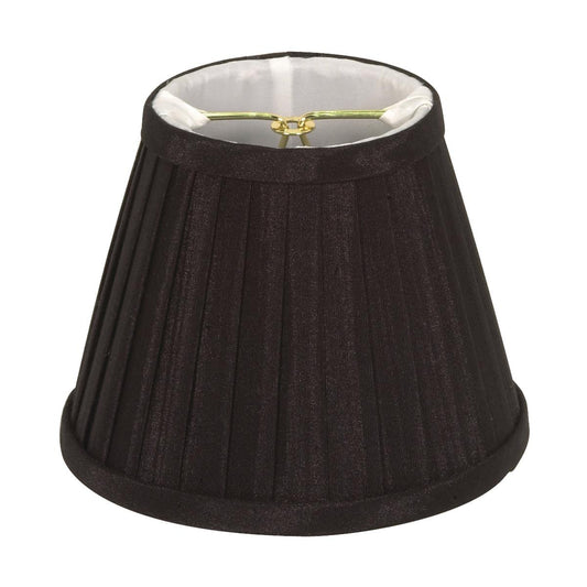 Black Folded Pleat Clip-On Chandelier Shade