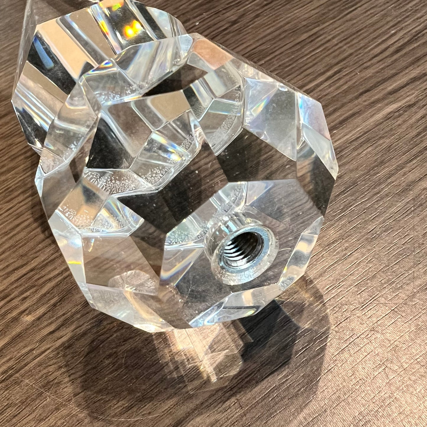 8" Clear Spike/Finial w/ Thread (Blemished)