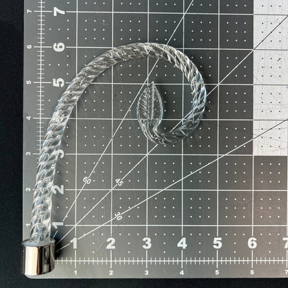Rope Scroll with Leaf, Chrome Ferrule