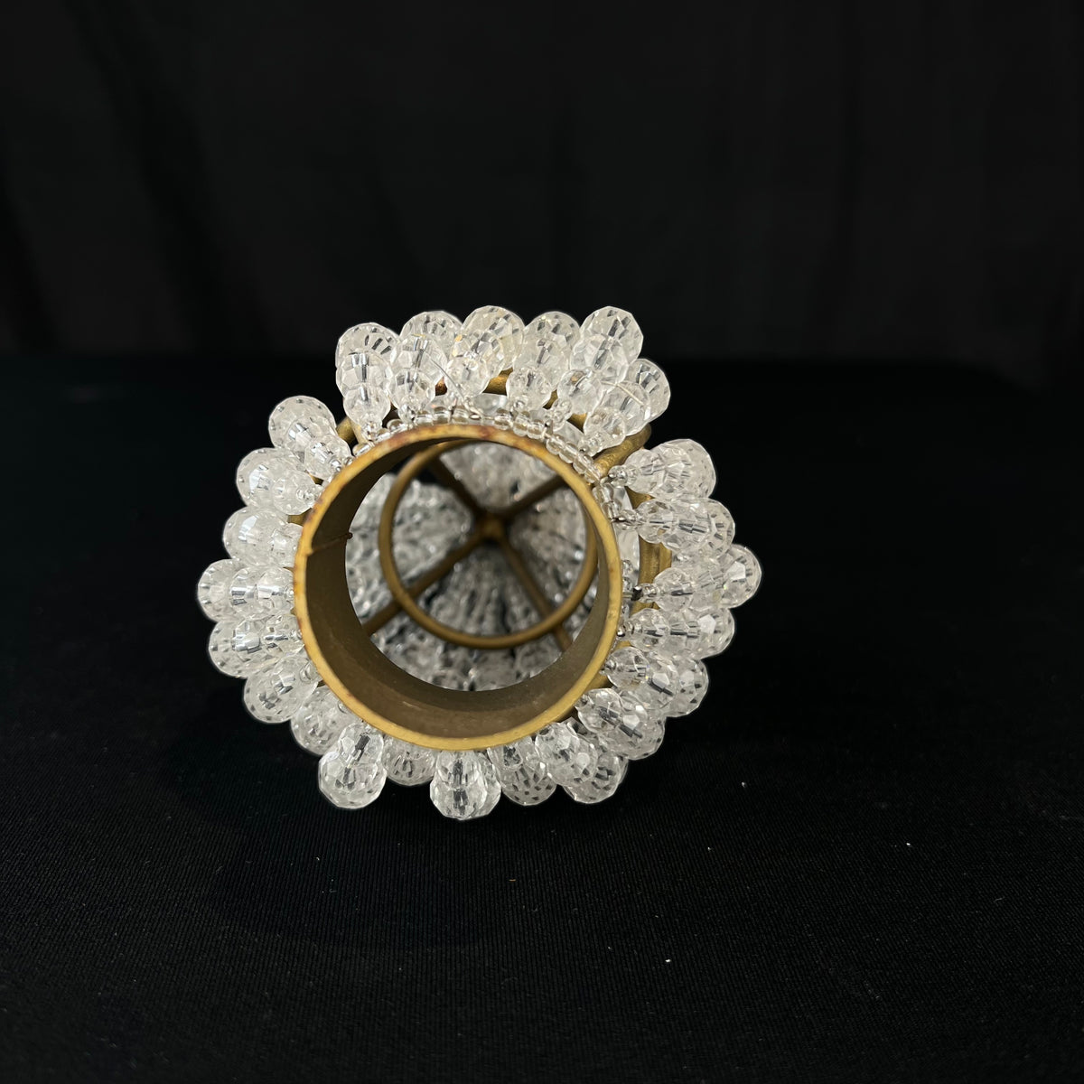 5" Clear Beaded Bulb Cover on Metal Frame (Blemished)