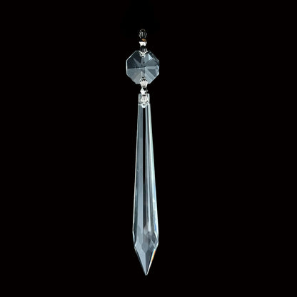 4" Crystal U-Drop w/ Top Bead, Chrome Bow Ties