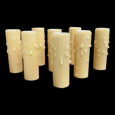 Bone Beeswax Candle Cover w/ Drip, European Base