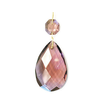 Czech 2-1/2" Colored Swedish Cut Teardrop w/ Top Bead (Blemished)