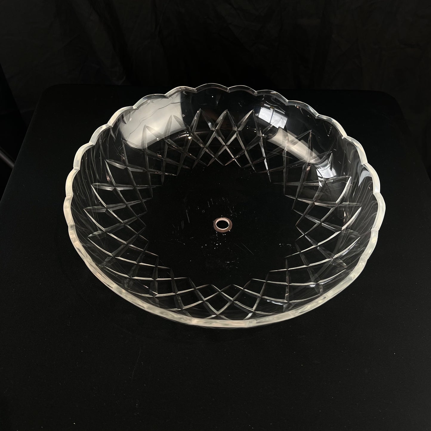 12" Double Criss-Cross Czech Crystal Bowl (Blemished)