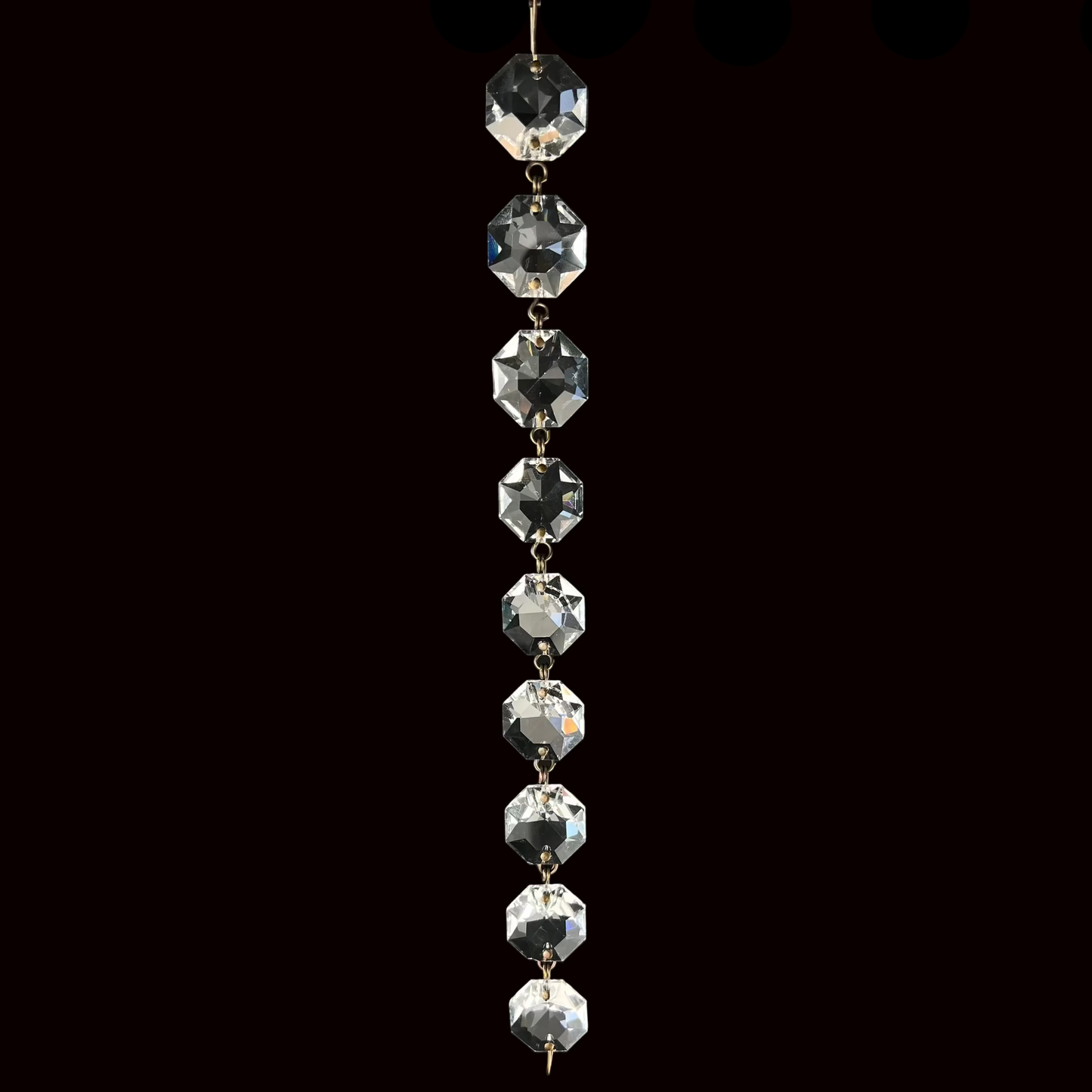 9-1/2" Leaded Graduated Octagon Chain, Antique Pinning