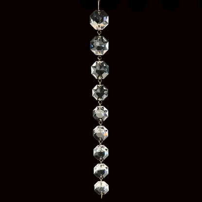 9-1/2" Leaded Graduated Octagon Chain, Antique Pinning
